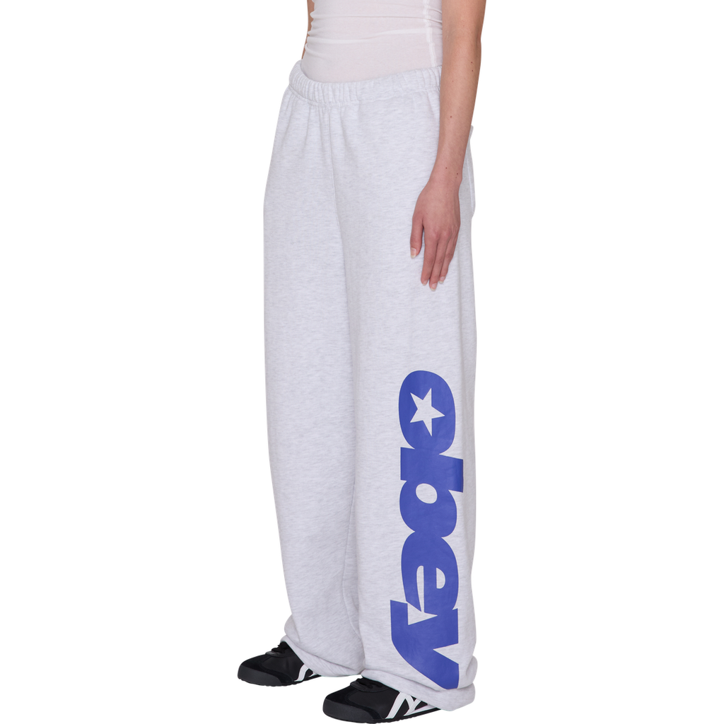 Womens Speed Star Sweat Pants - Ash Heather Grey - back