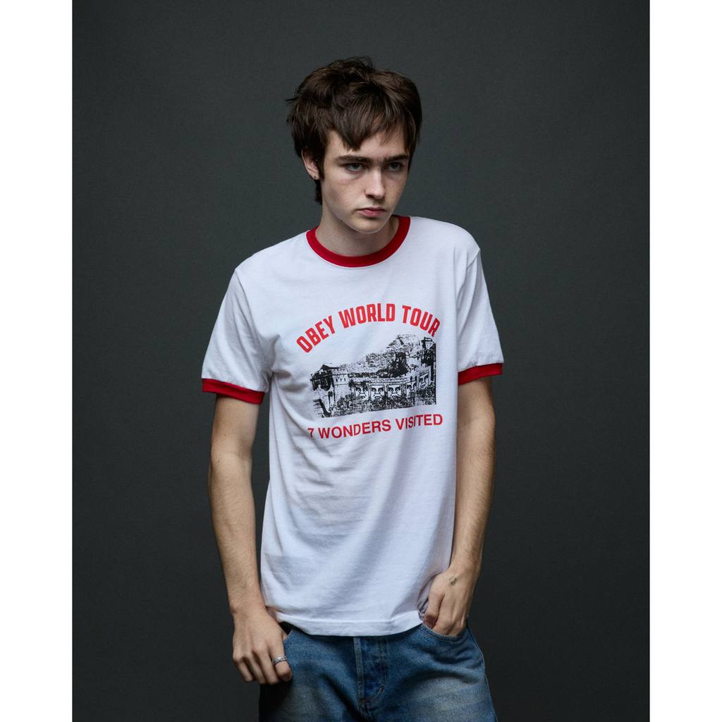 7 Wonders Visited T-Shirt - White Red - detail