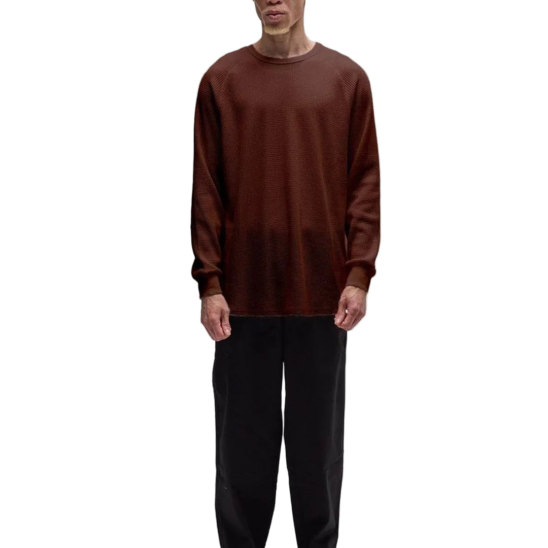 Former AG Raglan Waffle Sweater - Brown - back