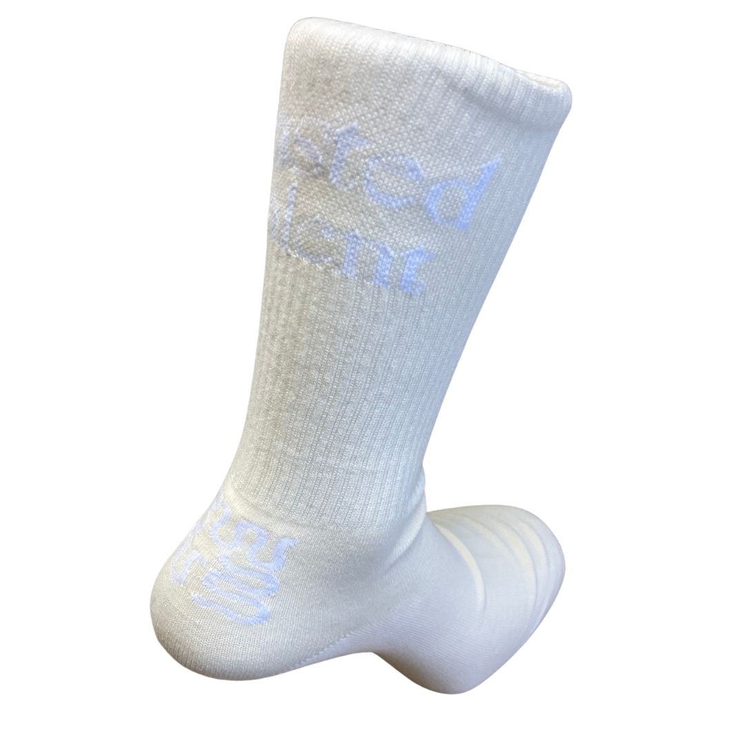 Wasted Talent Crew Socks Off White White - lifestyle