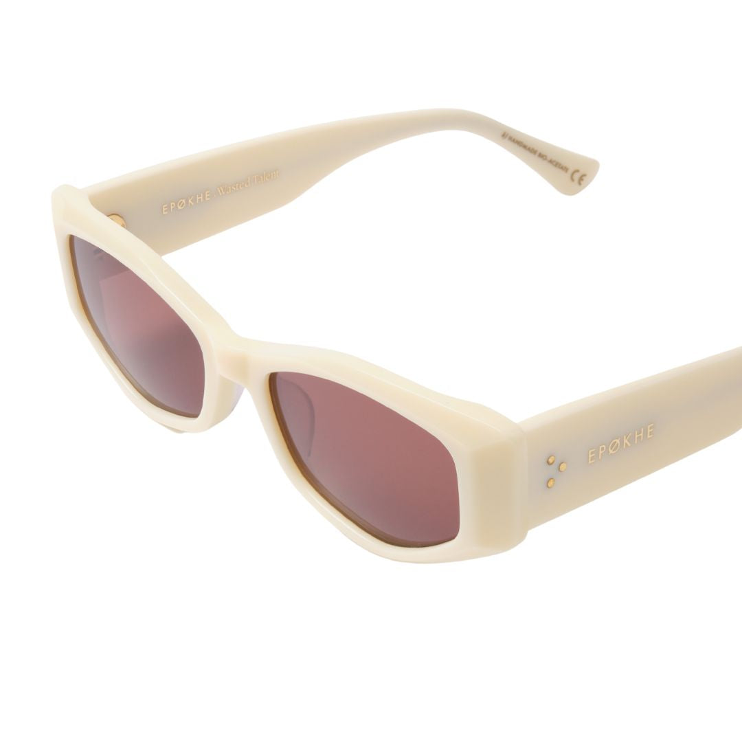 Wasted Talent X Epøkhe Guilty Sunglasses - Ivory Polished / Bronze