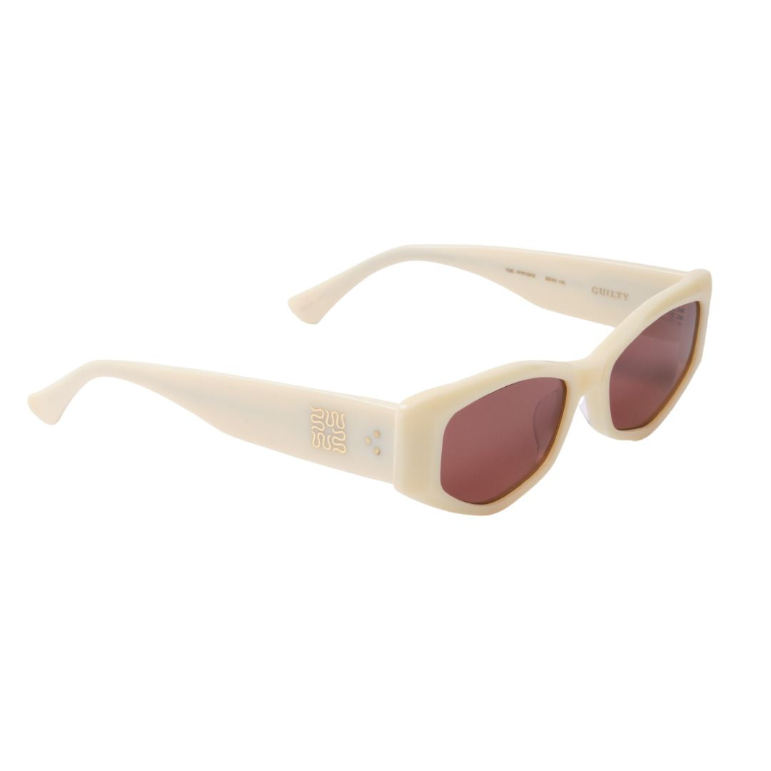 Wasted Talent X Epøkhe Guilty Sunglasses - Ivory Polished / Bronze