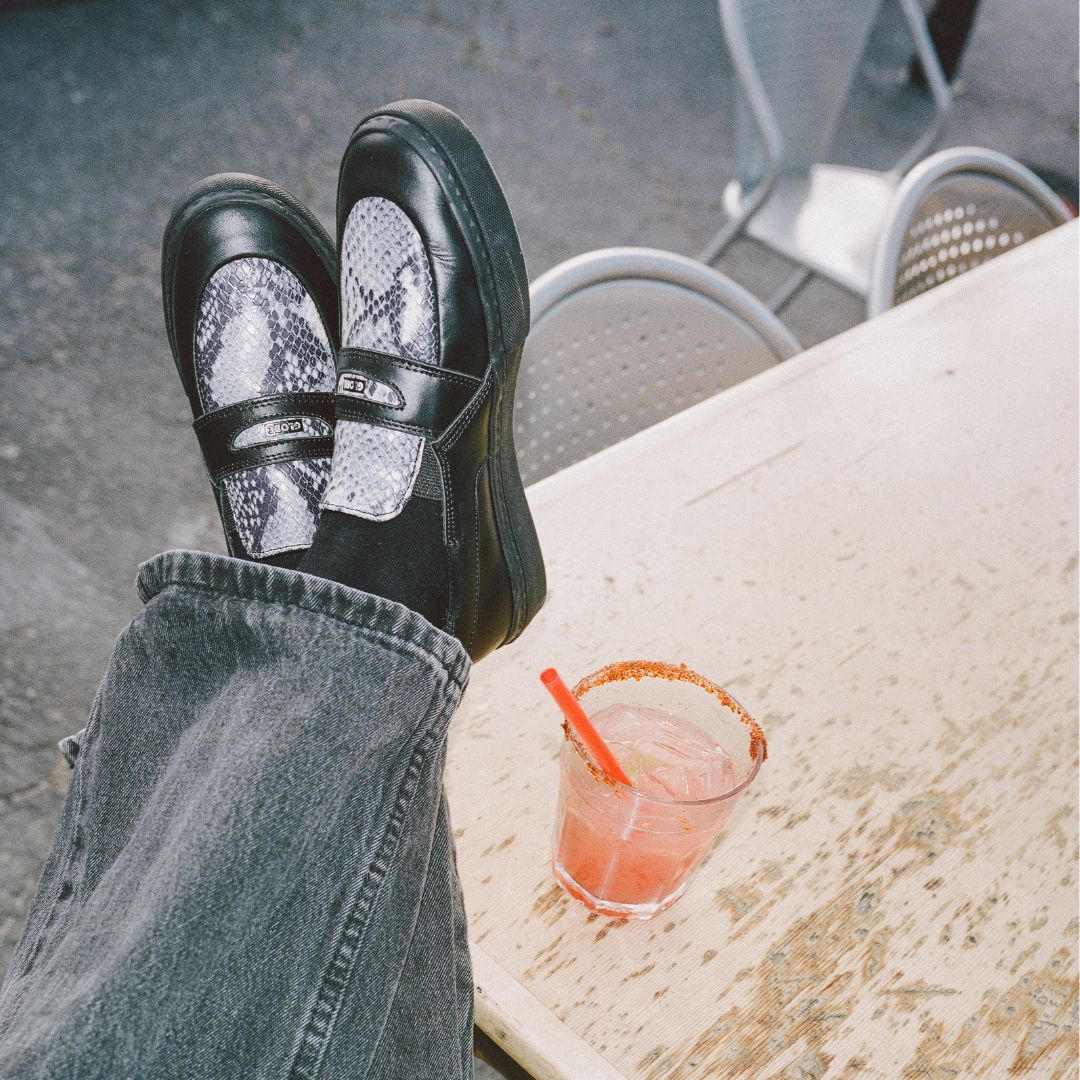 Wasted Talent | Globe Liaizon Skate Shoes Ophidian Collection - Black / Snake