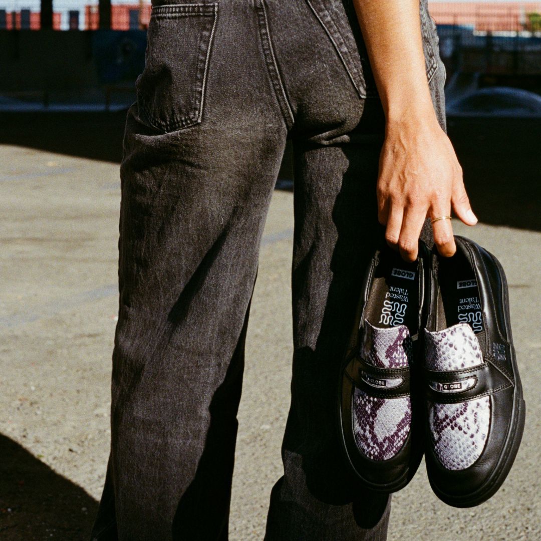 Wasted Talent | Globe Liaizon Skate Shoes Ophidian Collection - Black / Snake