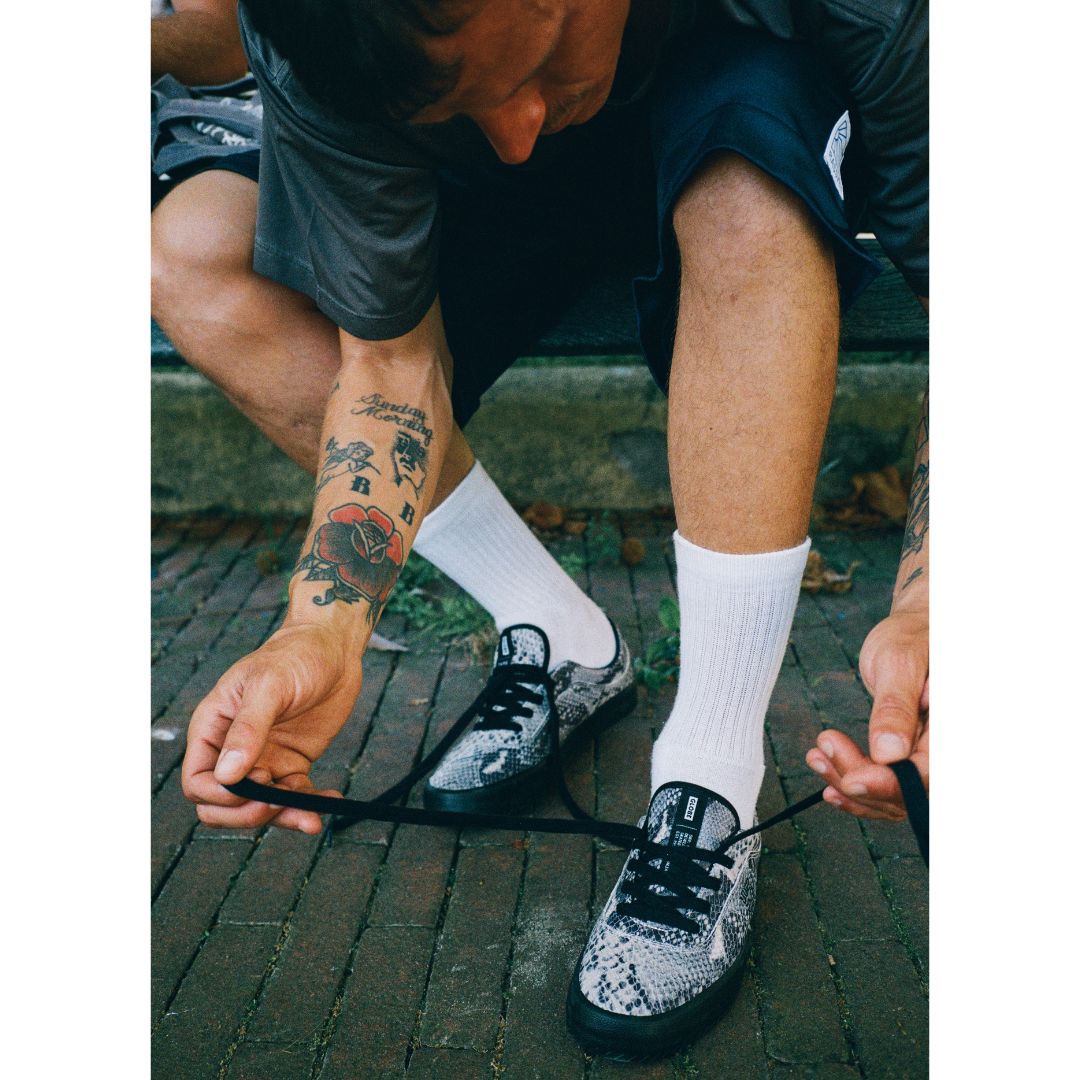 Wasted Talent | Globe Melbek Skate Shoes Ophidian Collection - Black / Snake