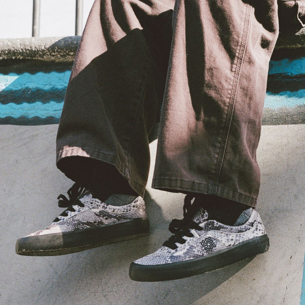 Wasted Talent | Globe Melbek Skate Shoes Ophidian Collection - Black / Snake