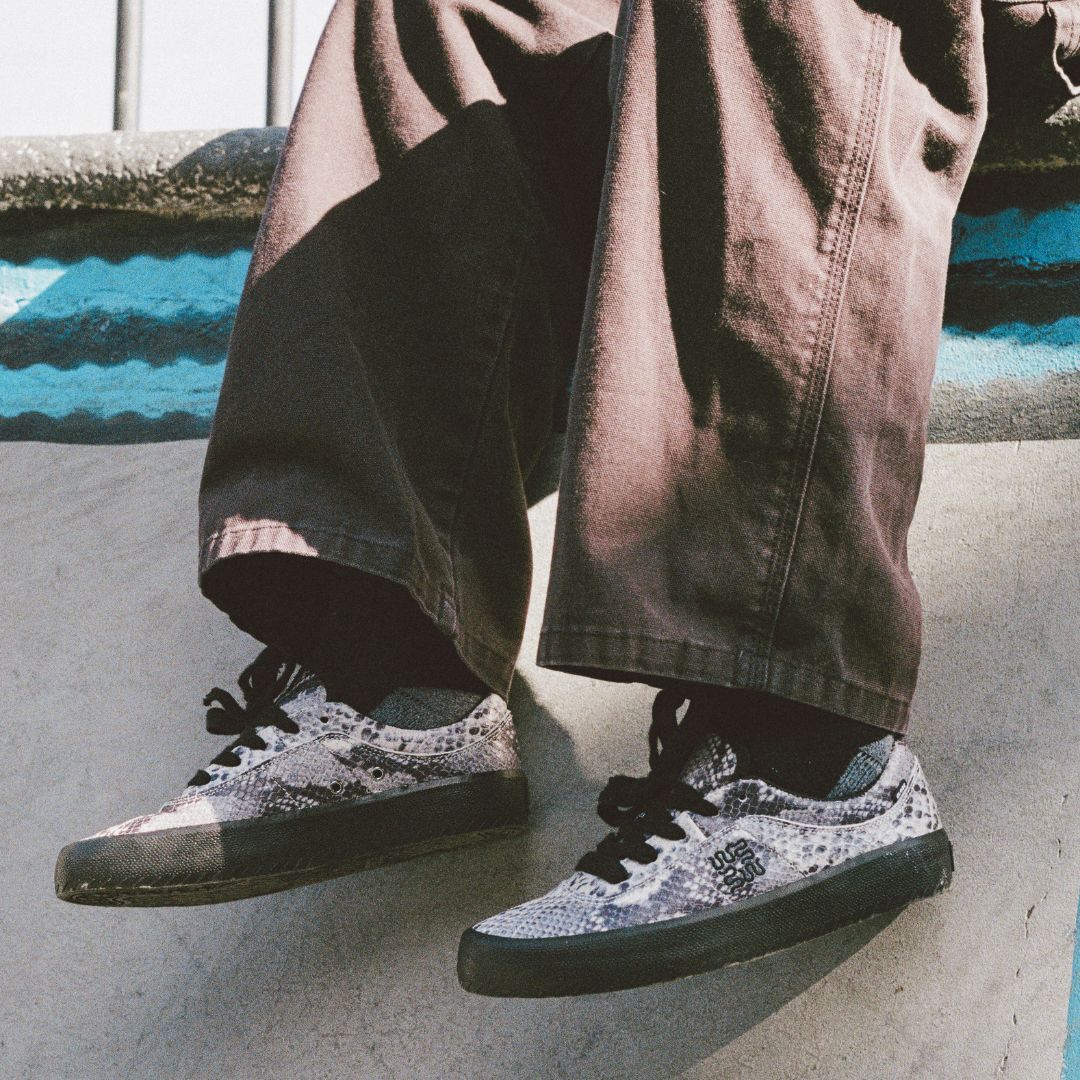 Wasted Talent | Globe Melbek Skate Shoes Ophidian Collection - Black / Snake