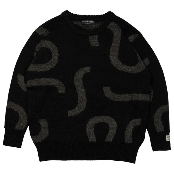 Wasted Talent X Nomadik Jacquard Sweater - Black / Grey