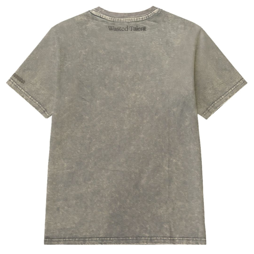 Wasted Talent Virdis Acid Wash Premium T-Shirt - Black Wash / Rose Pink