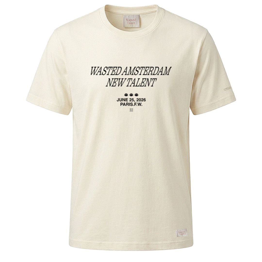 Wasted Amsterdam New Talent T-Shirt Off White — front view