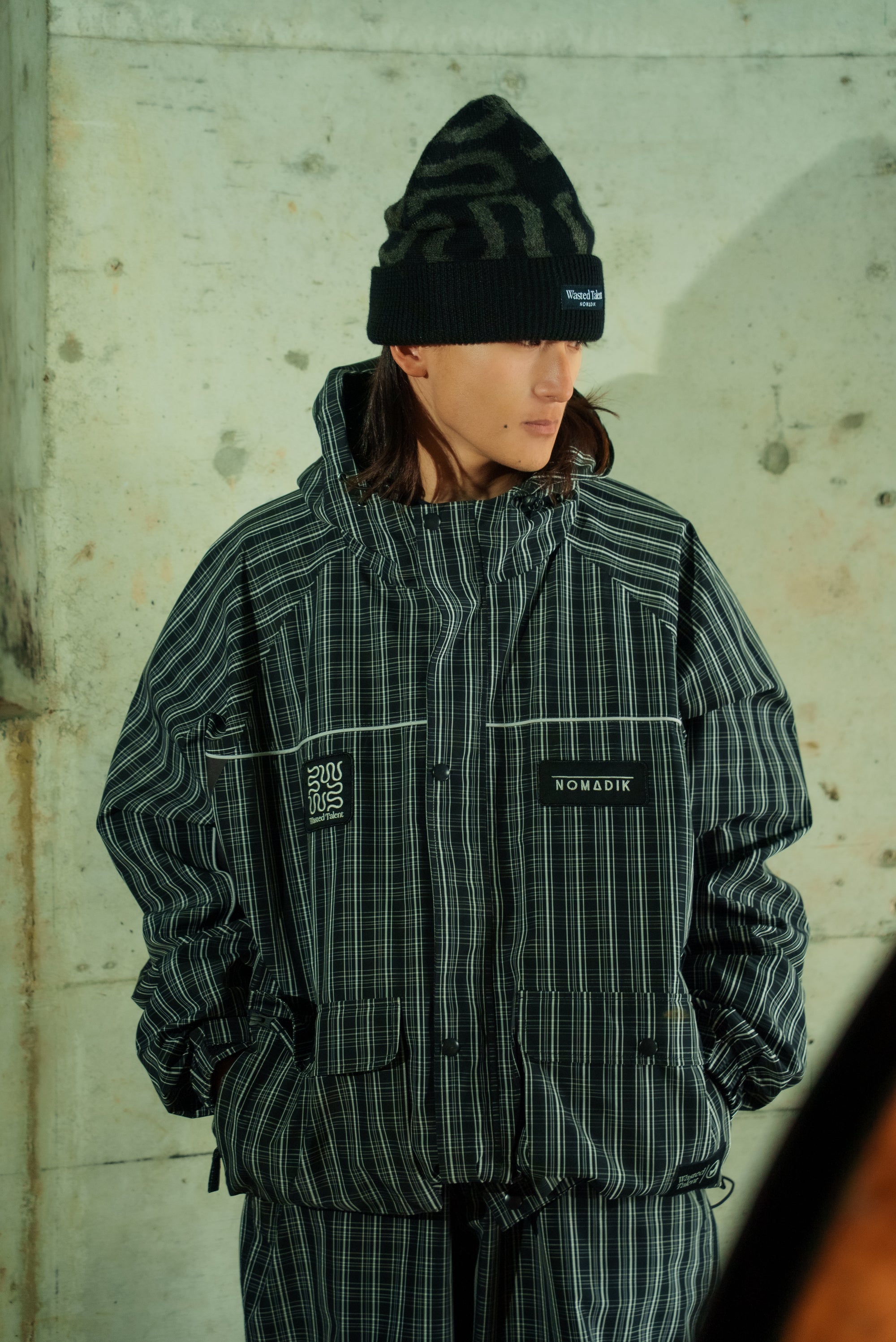 Wasted Talent X Nomadik Outerwear Jacket - Grey Check