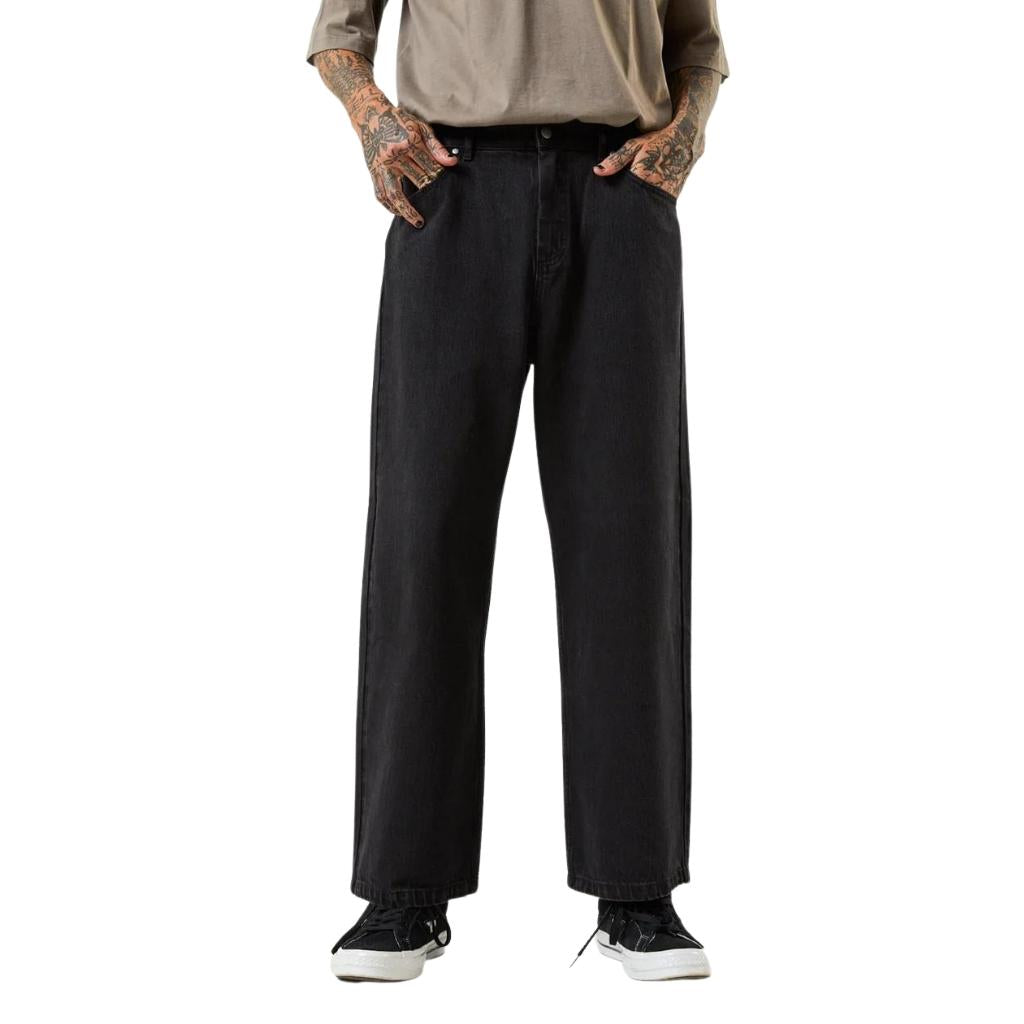 AFENDS Mens Richmond - Denim Workwear Jean - Washed Black