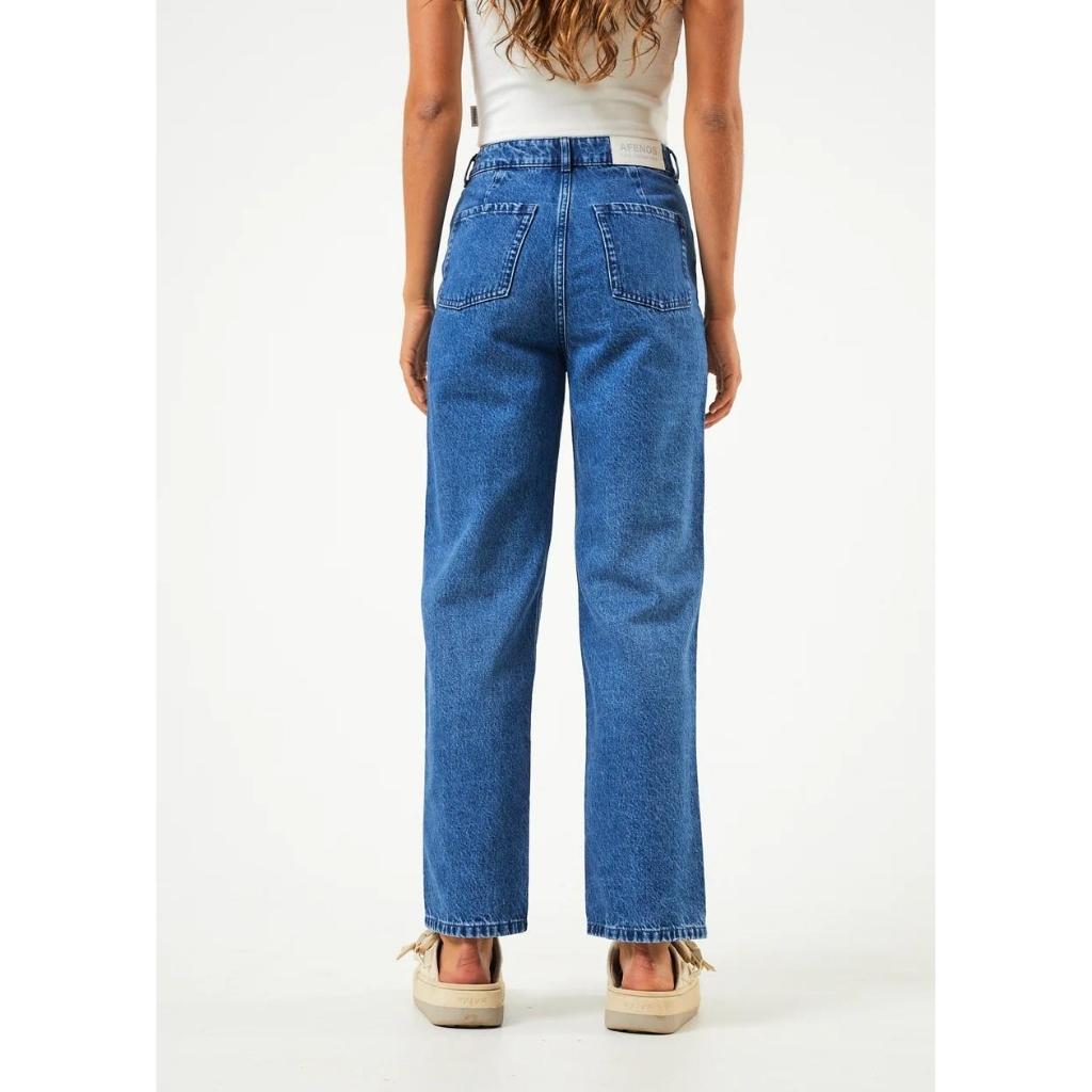 Afends Shelby Hemp Denim Wide Leg Jeans - Authentic Blue