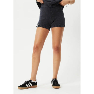 Afends Solace Organic Textured Knit Booty Shorts - Charcoal