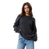 Afends Solace Unisex Organic Knit Crew Neck Jumper - Charcoal
