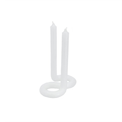 Lex Pott Twisted Double End Candle - White