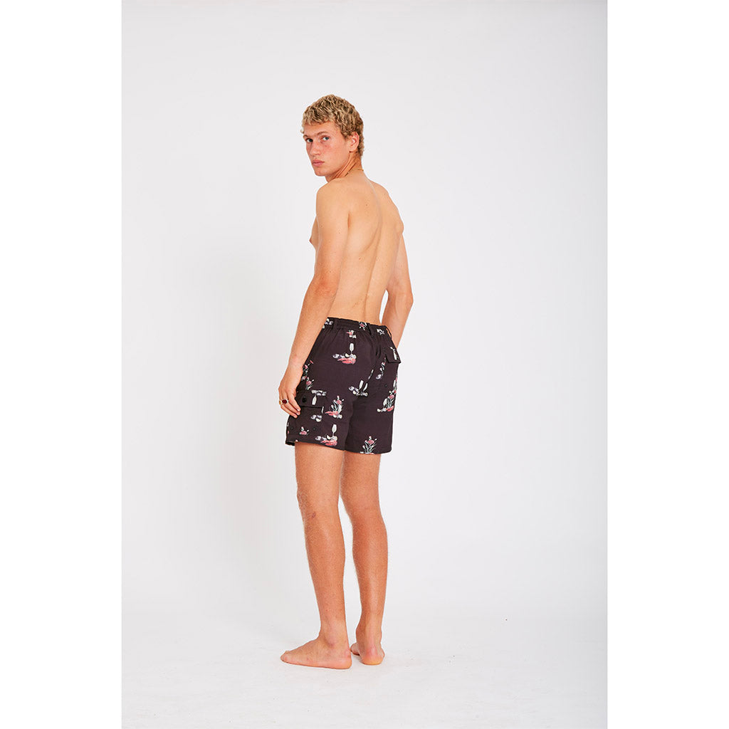 Wasted Talent Altea Boardshorts - Black with L'été Print