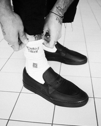 Wasted Talent Crew Socks - White