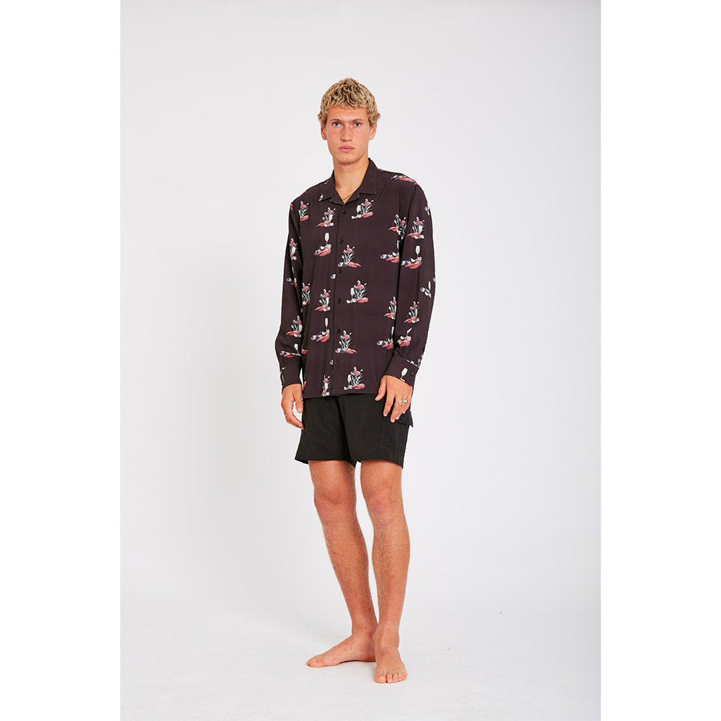 Wasted Talent Fontainebleau Long Sleeve Shirt - Black